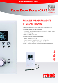 Thumbnail of document Data Sheet - CRP5 Clean Room Panel